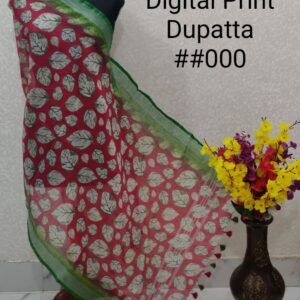 Pure Handloom Linen Digital Print Dupatta
