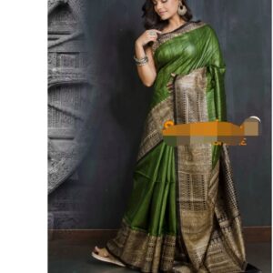 Pure Silk Tussar Ghicha Screen Printed Saree