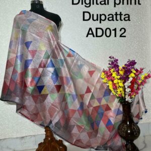 Pure Handloom Linen Digital Print Dupatta