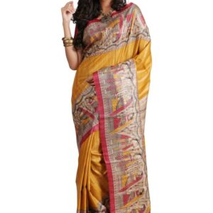 Pure Silk Tussar Ghicha Screen Printed Saree