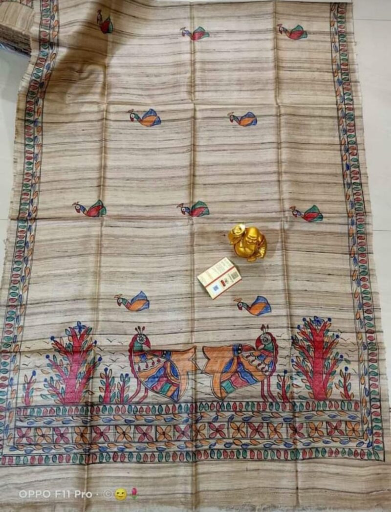 Handwoven Tussar Ghicha Silk Dupatta