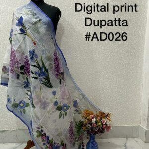Pure Handloom Linen Digital Print Dupatta