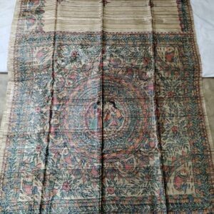 Madhubani Hand Painted Ghicha Tussar Silk Saree