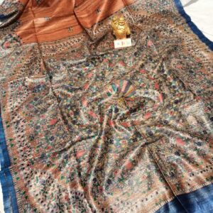 Pure Silk Tussar Ghicha Screen Printed Saree