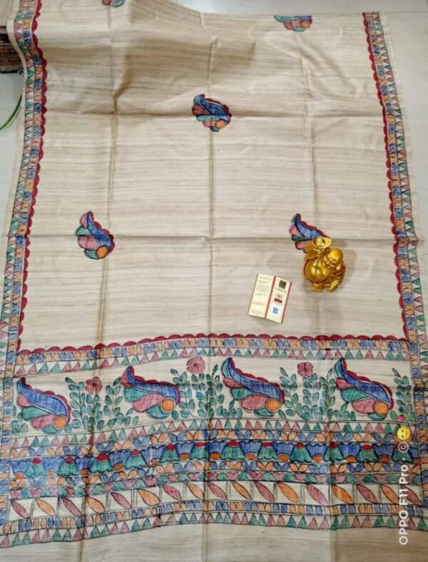 Handwoven Tussar Ghicha Silk Dupatta