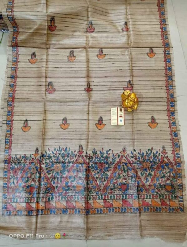 Handwoven Tussar Ghicha Silk Dupatta