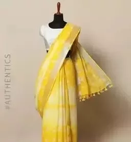 Bhagalpuri Cotton Slub Shibori Saree With Running Blouse (Copy)