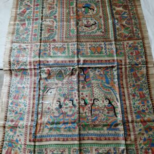 Full Madhubani Painted Ghicha Tussar Silk Saree