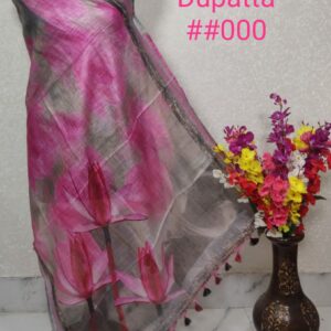 Pure Handloom Linen Digital Print Dupatta