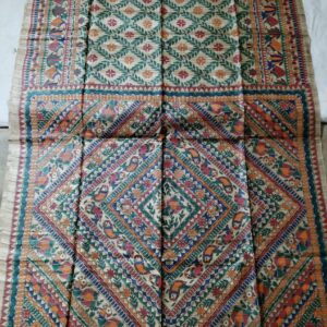 Full Madhubani Painted Ghicha Tussar Silk Saree