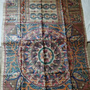 Full Madhubani Painted Ghicha Tussar Silk Saree