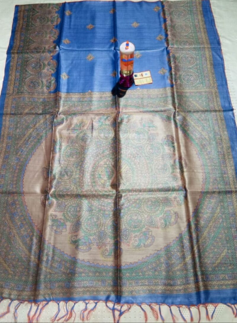 Pure Silk Tussar Ghicha Screen Printed Saree