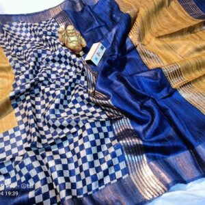 Pure Silk Tussar Ghicha Screen Printed Saree