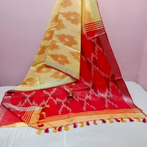 Bhagalpuri Handloom Pure Cotton Ikkat Saree for Women