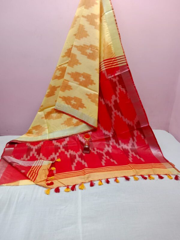 Bhagalpuri Handloom Pure Cotton Ikkat Saree for Women
