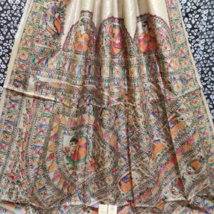 Desi Tussar Madhubani Handpainted Silk Saree