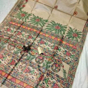 Desi Tussar Madhubani Handpainted Silk Saree