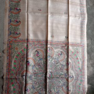 Desi Tussar Silk Madhubani Handpainted Saree