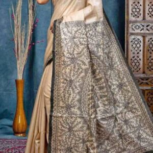 Desi Tussar Silk Madhubani Handpainted Saree