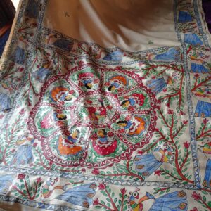 Desi Tussar Silk Madhubani Handpainted Saree