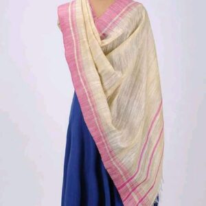 Handwoven Tussar Ghicha Silk Dupatta