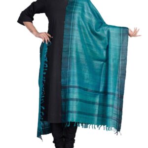 Handwoven Tussar Ghicha Silk Dupatta