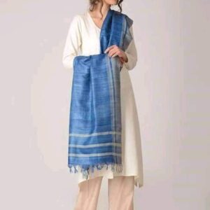 Handwoven Tussar Ghicha Silk Dupatta