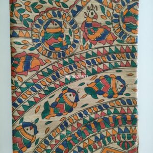 Full Madhubani Painted Ghicha Tussar Silk Saree