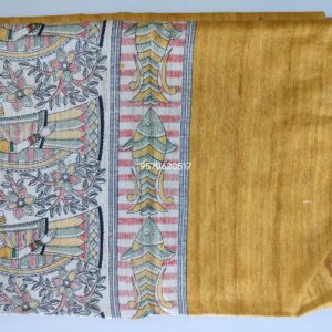 Pure Silk Tussar Ghicha Screen Printed Saree