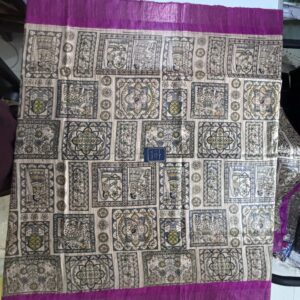 Pure Silk Tussar Ghicha Screen Printed Saree