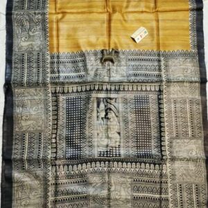 Pure Silk Tussar Ghicha Screen Printed Saree