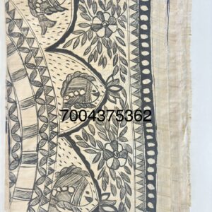 Desi Tussar Silk Madhubani Hand Painted Saree