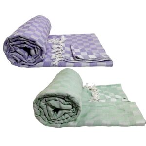 Organic Cotton 3D Bhagalpuri Dull chadar Designer Blanket & Duvet ( 52*96 in ) Pack of 2