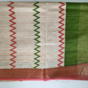 Pure Silk Tussar Ghicha Screen Printed Saree