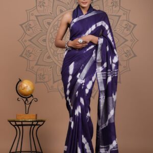 Bhagalpuri Handloom Cotton Shibori Print Saree for Women