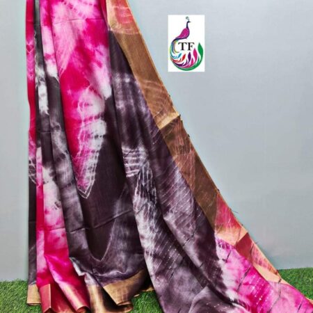 Bhagalpuri Handloom Cotton Shibori Print Saree for Women