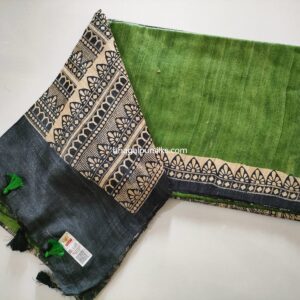 Pure Silk Tussar Ghicha Screen Printed Saree