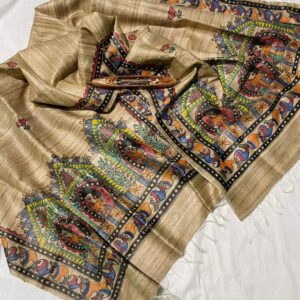 Handwoven Tussar Ghicha Silk Dupatta