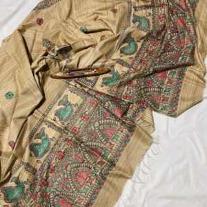 Handwoven Tussar Ghicha Silk Dupatta