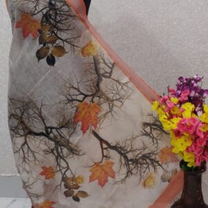Pure Handloom Linen Digital Print Dupatta