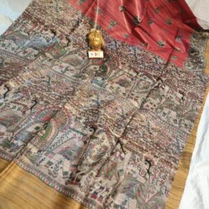 Pure Silk Tussar Ghicha Screen Printed Saree