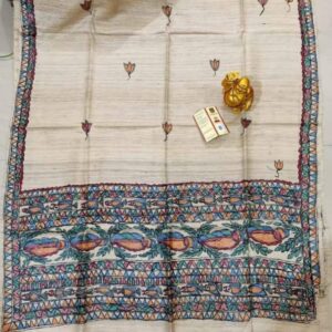 Handwoven Tussar Ghicha Silk Dupatta