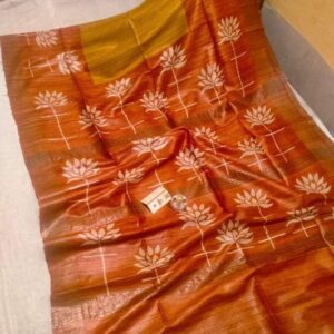 Pure Silk Tussar Ghicha Screen Printed Saree