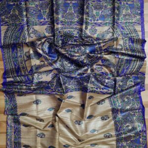 Pure Silk Tussar Ghicha Screen Printed Saree