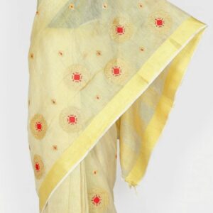 Hand-woven Thread Work Linen Cotton Saree
