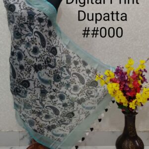 Pure Handloom Linen Digital Print Dupatta