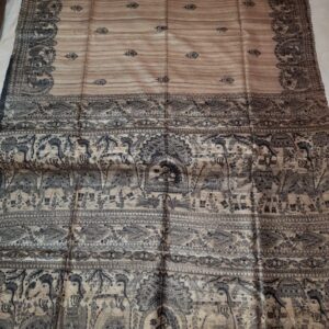 Pure Silk Tussar Ghicha Screen Printed Saree