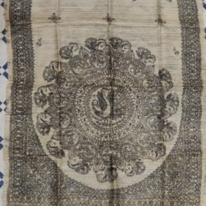 Handwoven Tussar Ghicha Silk Dupatta Handpainted
