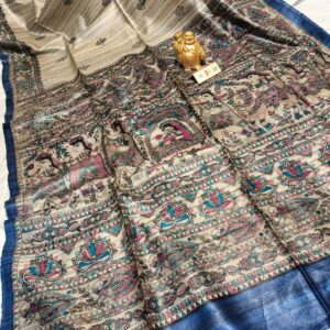 Pure Silk Tussar Ghicha Screen Printed Saree