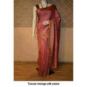 Moonga Tussar Silk Handloom Saree